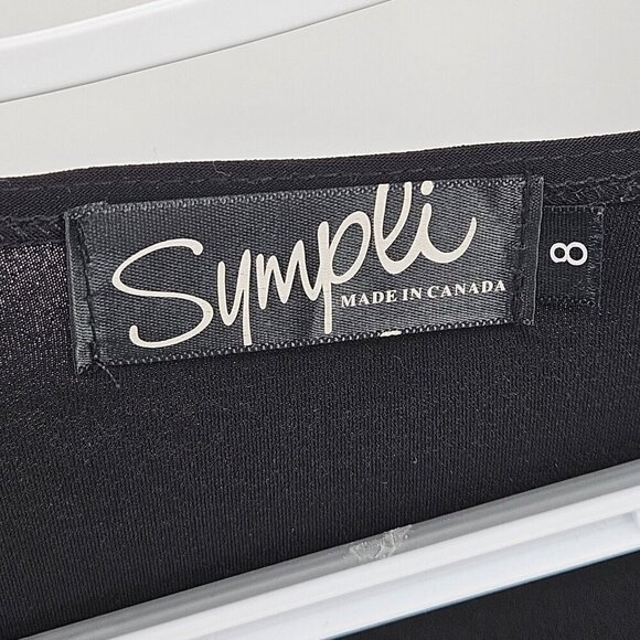 Sympli Nu Focus Tunic Top Black Women's Size 8 Cutout Asymmetric Hem Minimalist - Picture 7 of 10